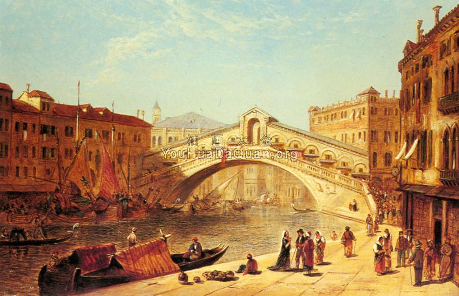 A View Of The Rialto Bridge Venice - 詹姆斯·霍兰德